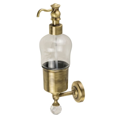AMERIDA Дозатор жидкого мыла настенный, бронза/Crystal