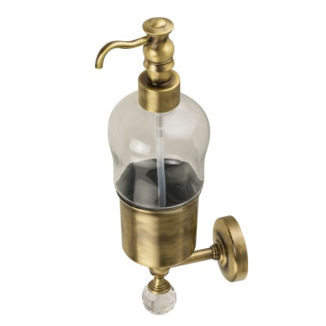 AMERIDA Дозатор жидкого мыла настенный, бронза/Crystal