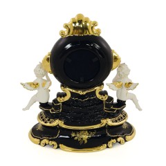 AMANTE BNB Часы настольные с ангелочками Н.40 см, керамика, цвет черный, декор золото