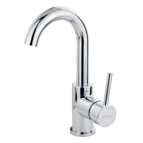 FORTIS См-ль д/раковины моноком., ручка сбоку, излив изогнут, донный клапан "click-clack", хром