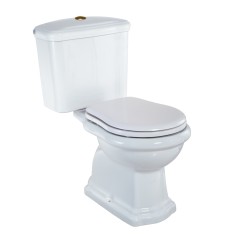 BELLA Комплект унитаз моноблок выпуск в пол, бачок с кнопкой бронза, белый (БЕЗ КРЫШКИ)