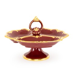 AMANTE ROSSO Менажница 34х34х22,5 см, керамика, цвет красный, декор золото