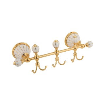 Планка с крючками Migliore Olivia 17525 с декором золото