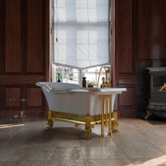 IMPERO AFFUSTO M Ванна 180x87хH83.5 см. бел, лафет &quot;меандр&quot; золото, слив/перелив золото