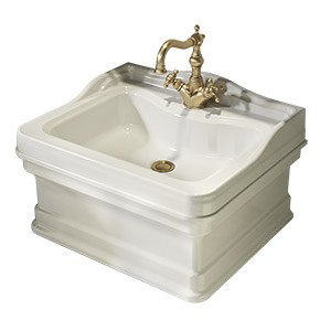 IMPERO  Раковина напольная 60 см. композит белая, панель гладкая белая, БЕЗ ОТВ.