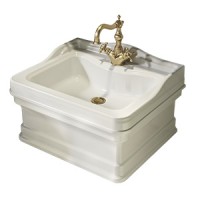 IMPERO Раковина напольная 60 см. композит белая, панель гладкая белая, БЕЗ ОТВ.