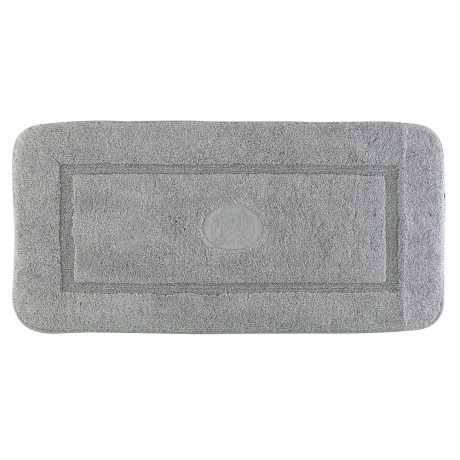 Коврик д/ванной комнаты 60х120 см., вышивка логотип MIGLIORE, серый, окантовка серебро