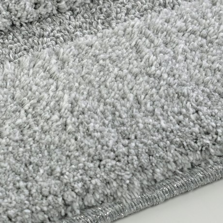 Коврик д/ванной комнаты 60х120 см., вышивка логотип MIGLIORE, серый, окантовка серебро