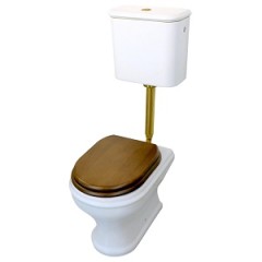 CHARME Комплект:унитаз напольный вып.в стену, бачок с низкой трубой и кн. бронза, белый, БЕЗ КРЫШКИ