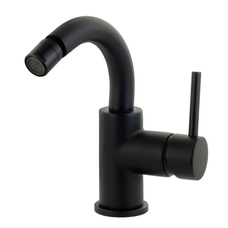 FORTIS См-ль д/биде моноком., излив изогнут, ручка сбоку, донный клапан "click-clack, черный матовый