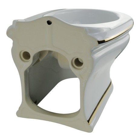 MILADY Биде подвесное, декор: D2 широкий золото/белая керамика