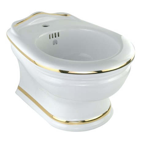 MILADY Биде подвесное, декор: D2 широкий золото/белая керамика