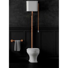 CHARME Комплект:унитаз напольный вып.в стену, бачок с высокой трубой и цепочкой бронза, БЕЗ КРЫШКИ