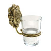 CLEOPATRA Стакан настенный, стекло прозрачное/бронза
