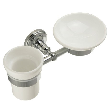MIRELLA Мыльница и стакан настенные, керамика/хром