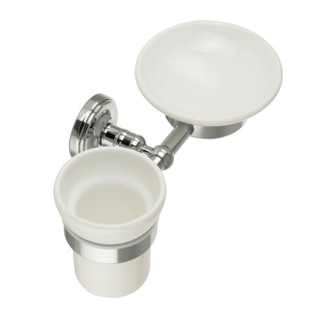 MIRELLA Мыльница и стакан настенные, керамика/хром