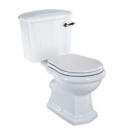 BELLA Комплект унитаз моноблок выпуск в стену, бачок с ручкой бронза, белый (БЕЗ КРЫШКИ)