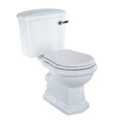 BELLA Комплект унитаз моноблок выпуск в стену, бачок с ручкой бронза, белый (БЕЗ КРЫШКИ)