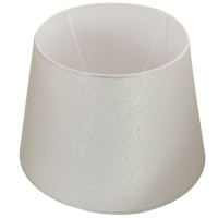 SIDNEY Абажур для настольной лампы 27486, ткань, цвет белый, декор платина