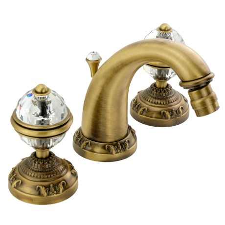 CRISTALIA См-ль д/биде, на 3 отв., ручки CRYSTAL, бронза