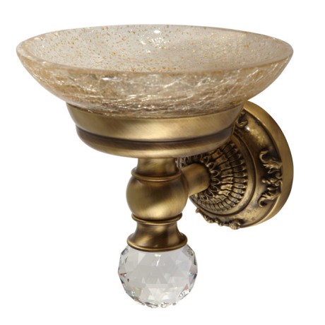 CRISTALIA Mыльница настенная, стекло/бронза/Crystal