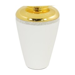 DUBAI Лампа настольная H.56 см., керамика, цвет белый, декор золото, swarovski (БЕЗ АБАЖУРА)