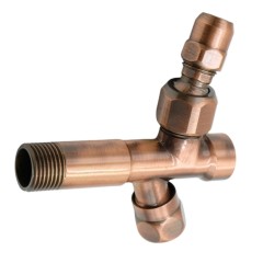 RICAMBI Кран-фильтр, 1/2&quot; х 1/2&quot;, с переходником на 3/8&quot; и цангой для жесткой подводки, медь