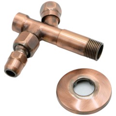 RICAMBI Кран-фильтр, 1/2&quot; х 1/2&quot;, с переходником на 3/8&quot; и цангой для жесткой подводки, медь