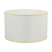 DUBAI Абажур для настольной лампы 27499, d.40 см., ткань, цвет белый, декор золото