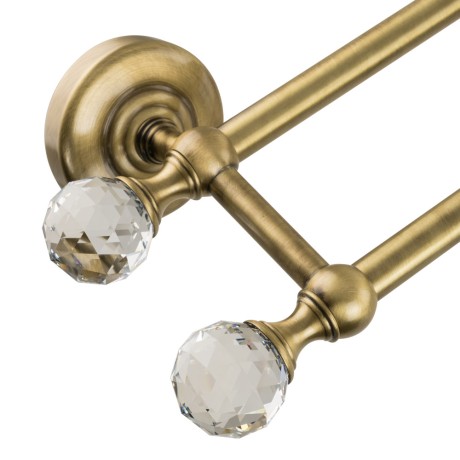 AMERIDA Полотенцедержатель двойной, L60 см, бронза/Crystal