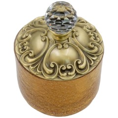 CRISTALIA Баночка высокая, H16 см. с крышкой, стекло/бронза/Crystal