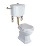 BELLA Комплект унитаз напольный выпуск в стену, бачок низкий с кнопкой бронза, белый (БЕЗ КРЫШКИ)