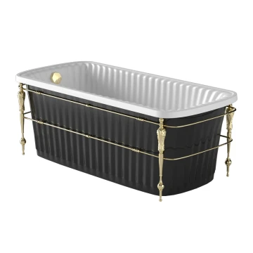 Ванна Migliore Olivia Console 30752 черная, золото (слив-перелив с ручкой)