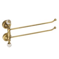 AMERIDA Полотенцедержатель двойной поворотный, L36 см, бронза/Crystal