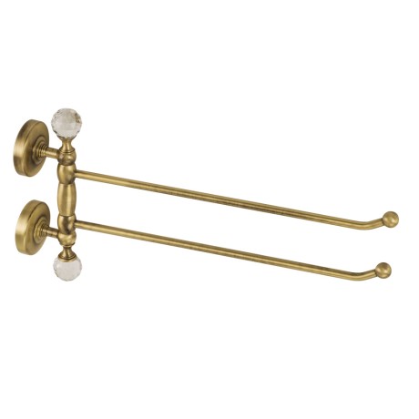 AMERIDA Полотенцедержатель двойной поворотный, L36 см, бронза/Crystal