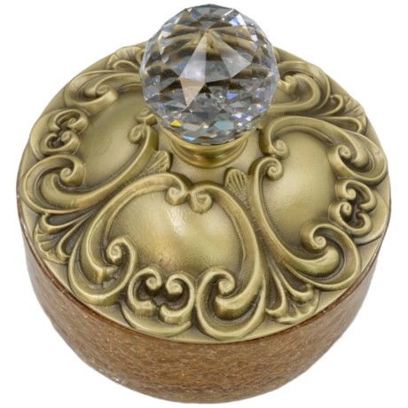 CRISTALIA Баночка низкая, H13 см. с крышкой, стекло/бронза/Crystal