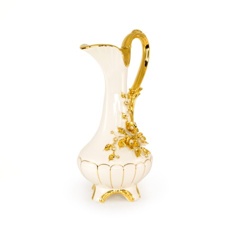 EMOZIONI Кувшин 27xН47,5 см, керамика, цвет белый, декор золото, swarovski