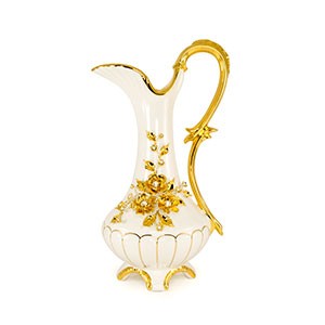 EMOZIONI Кувшин 27xН47,5 см, керамика, цвет белый, декор золото, swarovski