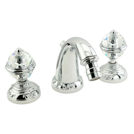 CRISTALIA См-ль д/биде на 3 отв., ручки CRYSTAL, хром