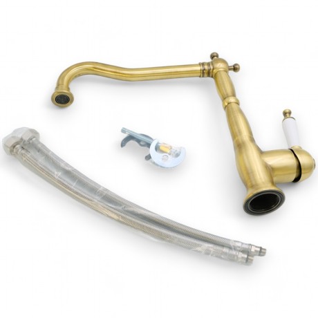 CUCINA OXFORD См-ль д/кухни моноком., ручка белая/бронза