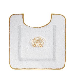 COMPLEMENTI Коврик (21) д/WC 60х60 см. белый, узор 6, вышивка логотип MIGLIORE золото