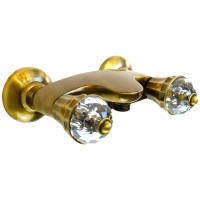 KORONA См-ль д/душа внешний, выход М1/2", ручки SWAROVSKI, бронза (NEW)