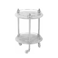 ELISABETTA Столик на колёсиках, H57xD40 см, стекло/хром