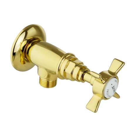 PRINCETON Кран запорный угловой, М1/2"хМ1/2", золото