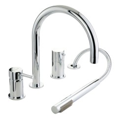 FORTIS См-ль на борт ванны моноком., на 4 отв. с девиатором, хром