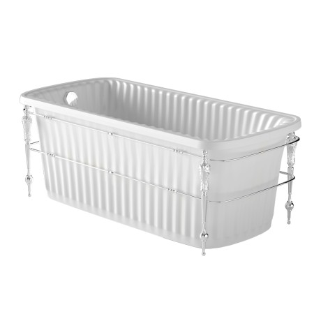 OLIVIA CONSOLE Ванна 174x83хH66 см. белая, панель белая, консоль, слив/перелив хром