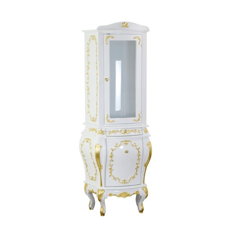 VALENSA Комплект витрина L63xH181xP41 см. DX, LACATTO BIANCO/декор золото, ручки золото