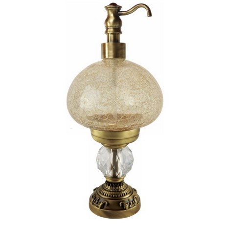 CRISTALIA Дозатор жидкого мыла настольный, стекло/бронза/Crystal