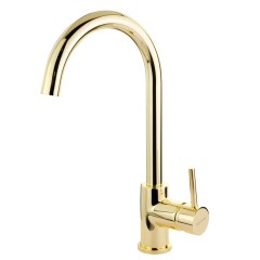 CUCINA FORTIS См-ль д/кухни моноком., высокий излив, ручка сбоку, золото