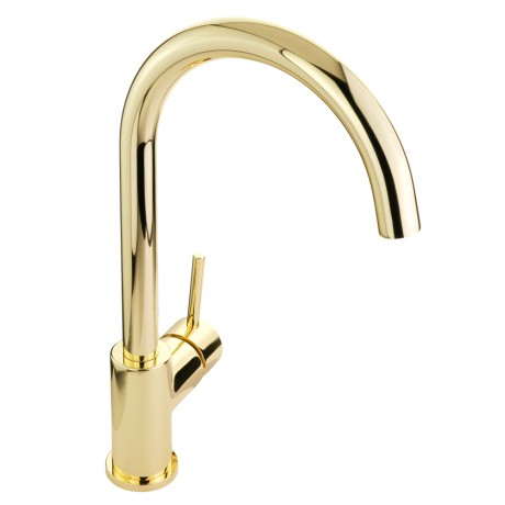 CUCINA FORTIS См-ль д/кухни моноком., высокий излив, ручка сбоку, золото